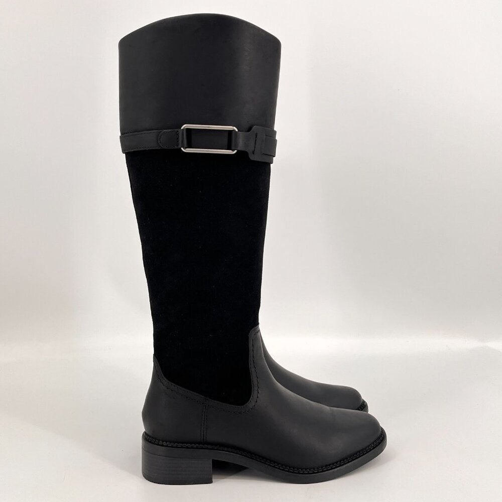 Clarks Women's Collection Maye Carly Tall Boots Size 6.5 -Black Leather - Picture 2 of 11